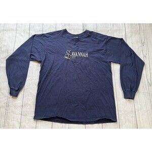 VTG 90s Savannah Georgia Long Sleeve Shirt Horse Carriage Embroidered Size XL